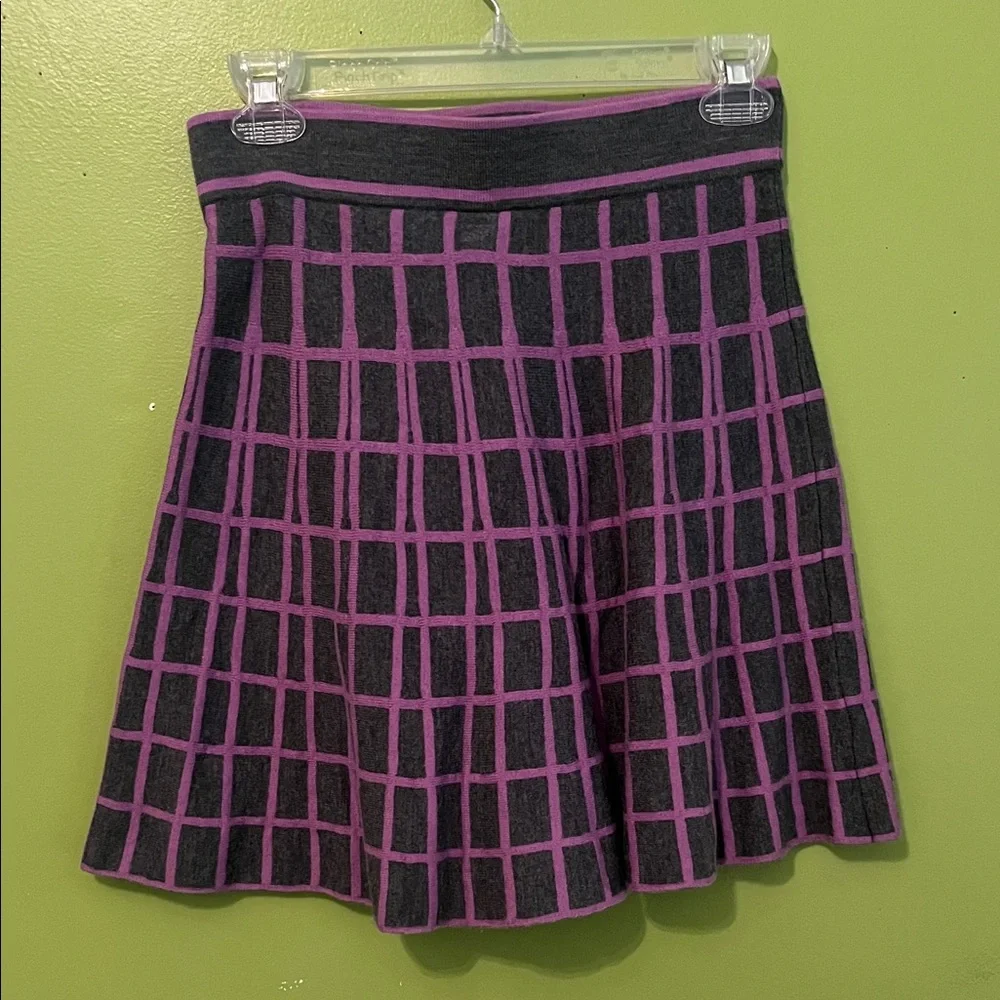 NWOT Krimson Klover purple & gray flare skirt.